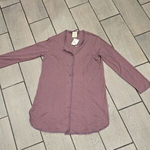 Hillard & Hanson Intimate Button Front Top – S Purple – NWT Vintage Mervyn IN70